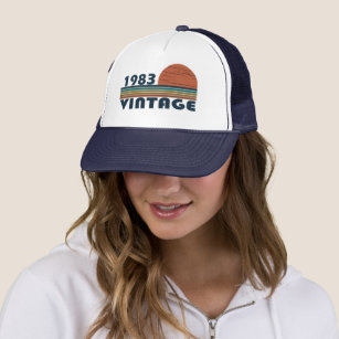 Born in 1983 vintage classic sunset trucker hat