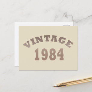 Born in 1984 elegant modern vintage birthday holiday postcard