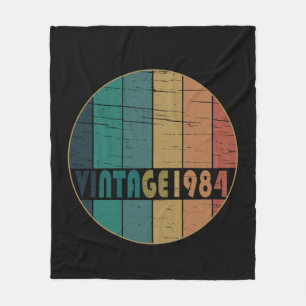 Born in 1984 vintage birthday fleece blanket