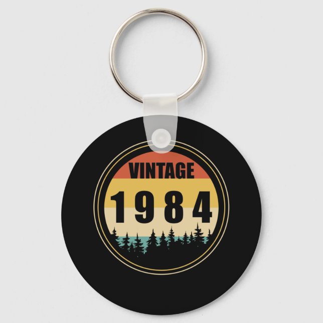 Born In 1984 Vintage Key Ring (Front)