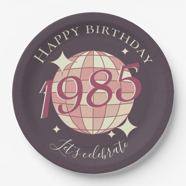 Born in 1985 40th birthday party decor Paper Plate (Front)