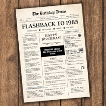 Born in 1985 Mock Newspaper