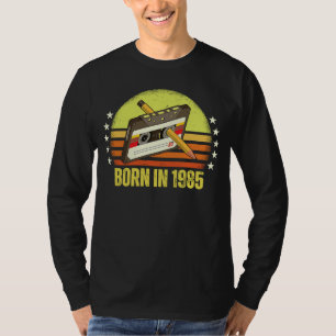 Born in 1985 Retro Vintage Cassette Tape Pencil Re T-Shirt