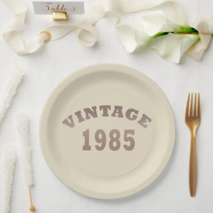 born in 1985 vintage 40th birthday gift paper plate