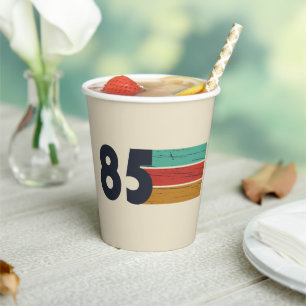 Born in 1985 vintage birthday party paper cups