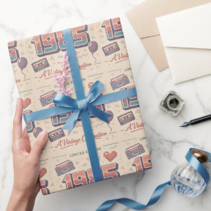 Born in 1985 Vintage   Retro 80s Limited Edition Wrapping Paper
