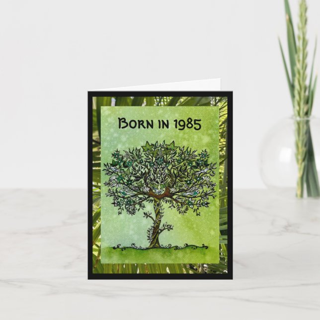 Born in 1985 with Birthday Fun Facts Card (Front)