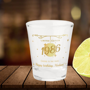 Born in 1986 40th birthday party drinks barware shot glass