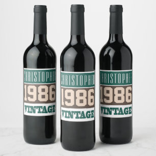 Born in 1986 Personalised Wine Bottle Labels
