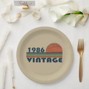 Born in 1986 vintage birthday party paper plate
