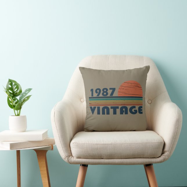 born in 1987 vintage birthday gift cushion (Chair)