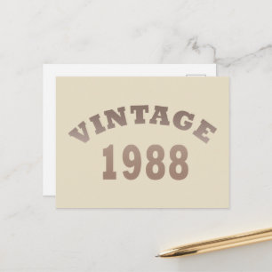 Born in 1988 elegant modern vintage birthday gift holiday postcard