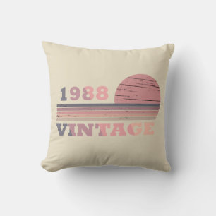 born in 1988 vintage birthday cushion