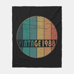 Born in 1988 vintage birthday gift fleece blanket