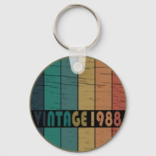 Born in 1988 vintage birthday gift key ring
