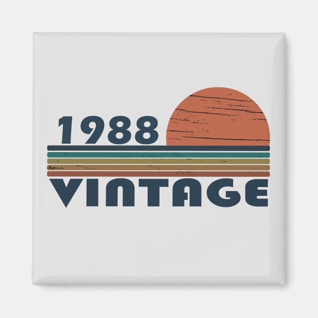 Born in 1988 vintage classic sunset magnet (Front)