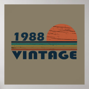 Born in 1988 vintage classic sunset poster