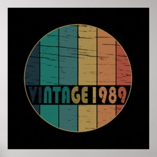 Born in 1989 classic retro poster