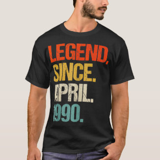 Born in 1990 34 Years Old Made in 1990 34th Birthd T-Shirt