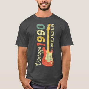Born In 1990-Acustic Electric Bass Guitar Music Bi T-Shirt