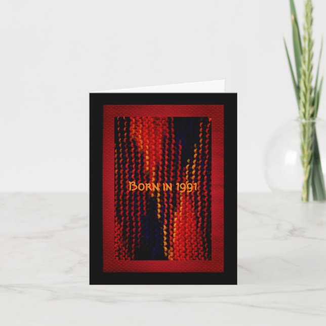 Born in 1991 Birthday Fun Facts Card (Front)