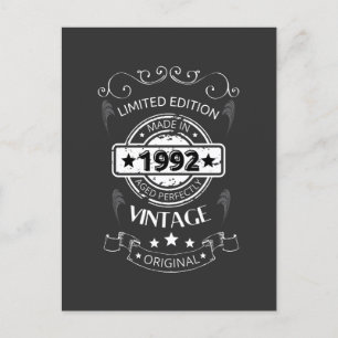 Born in 1992 postcard