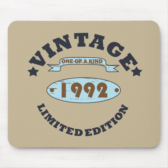 born in 1992 vintage classic mouse pad (Front)
