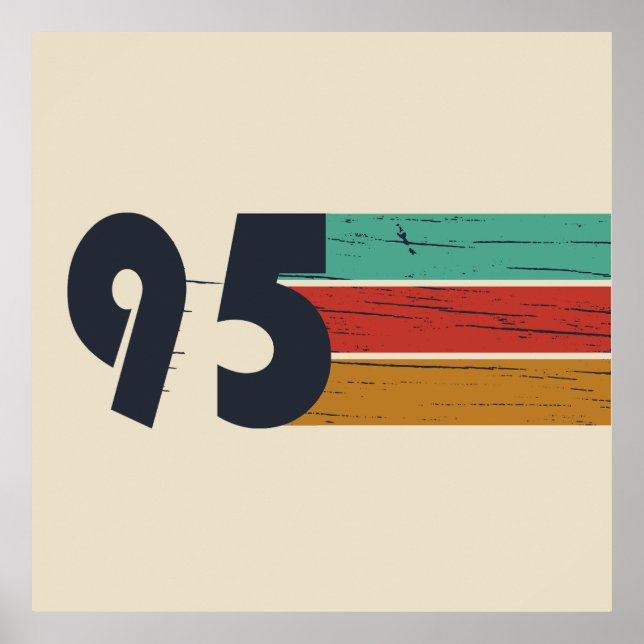 Born in 1995 vintage 30th birthday gift poster (Front)