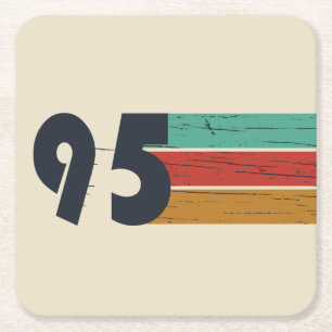 Born in 1995 vintage birthday party square paper coaster