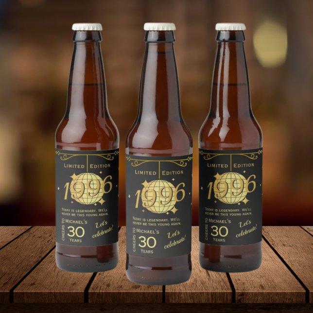 Born in 1996 30th birthday party beer Label Set (Creator Uploaded)