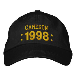 Born in 1998 or Any Year 21st Birthday V09G BROWN Embroidered Hat