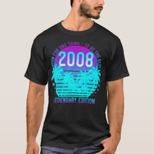 Born in 2008 Vintage Birthday 13th Aesthetic Sunse T-Shirt