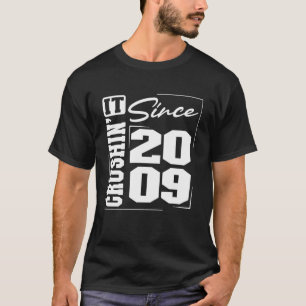 Born in 2009, Crushinu2019 It Since 2009 Varsity F T-Shirt