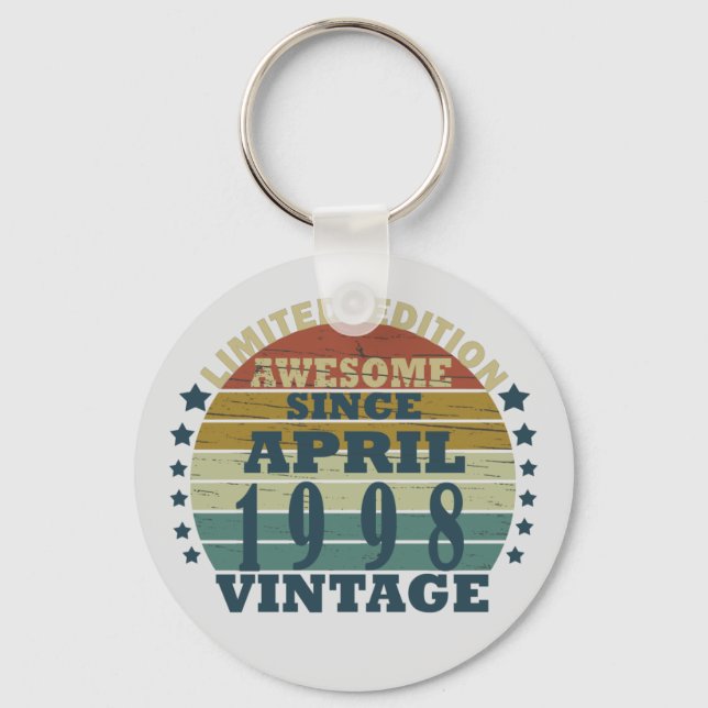 Born in april 1998 classic sunset key ring (Front)