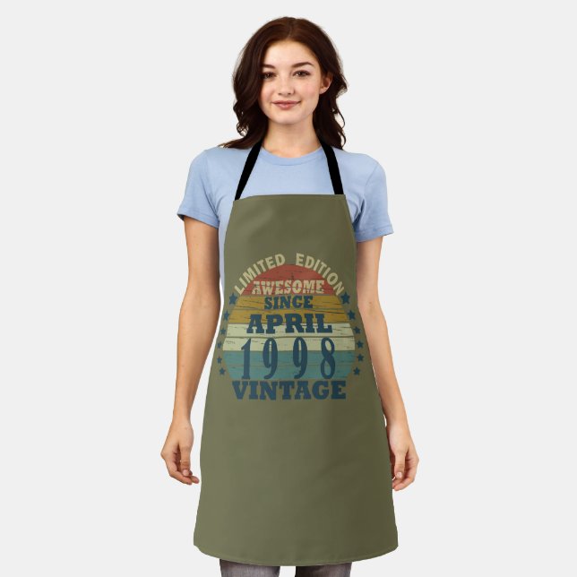 Born in april 1998 vintage birthday apron (Worn)