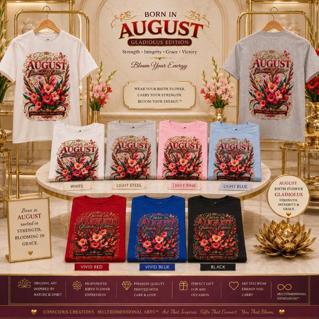 Born in August Gladiolus Edition Women’s Basic  T-Shirt (Born in August. Bloom in strength with the Gladiolus Edition)