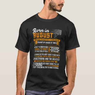 Born In August Leo Zodiac Virgo Birthday Month Fun T-Shirt