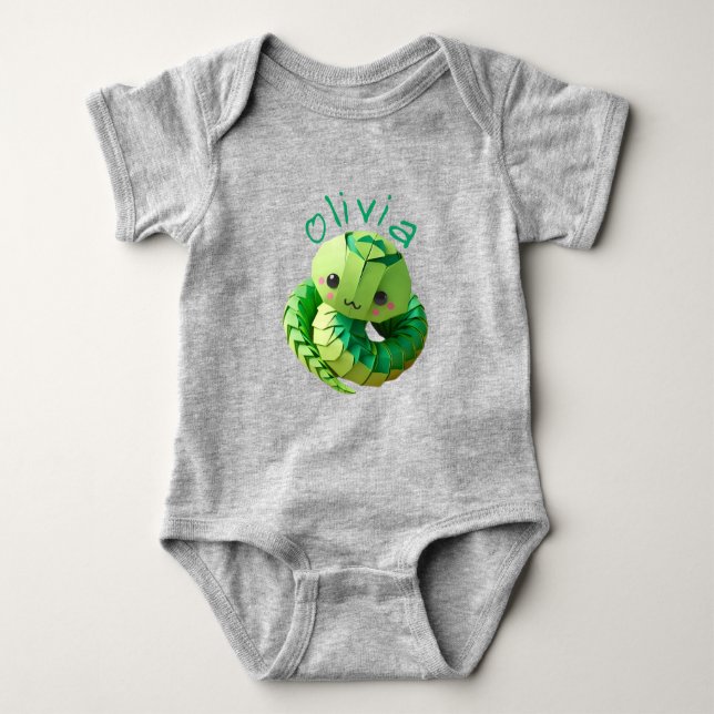 Born in Chinese New Year of The Snake name BB Baby Bodysuit (Front)