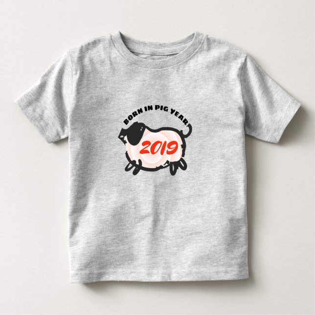 Born in Chinese Pig custom Year Baby Shirt (Front)