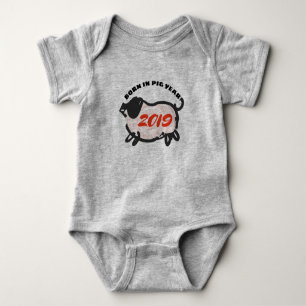 Born in Chinese Pig Year 2019 Baby F Bodysuit