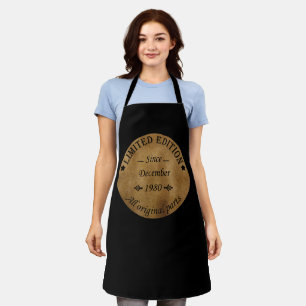 Born in december 1980 vintage birthday gift apron
