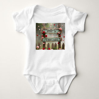 " BORN IN FEBRUARY " BABY BODYSUIT