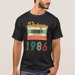 Born In Febuary 1986 34 Years Old Birthday Retro C T-Shirt