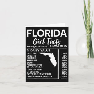 Born In Florida - Florida Girl Facts  Card