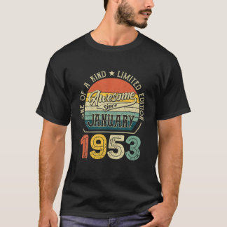 Born In January 1953 69 Yrs Tee Vintage 69Th Birth