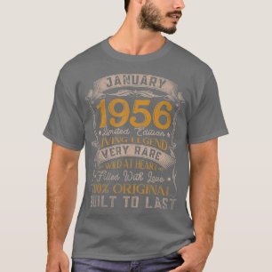 Born In January 1956 Vintage 65th Birthday Gift T-Shirt
