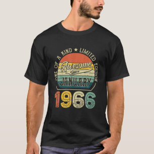 Born In January 1966 56 Yrs Tee Vintage 56Th Birth