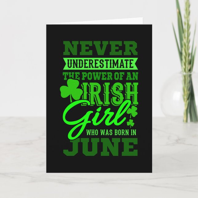 BORN IN JUNE Birthday Irish Girl Women Mum Card (Front)