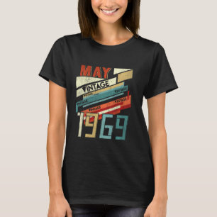 Born In May 1969 510th Years Old Retro Vintage Bir T-Shirt