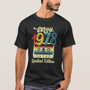 Born In May 1978  Cassette Tape 43rd Birthday Men  T-Shirt